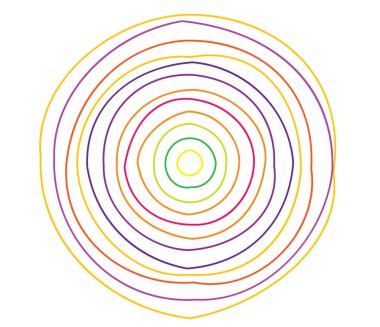 Basit soyut radyal, eşmerkezli motif, mandala simgesi ve sembol