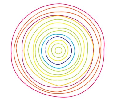 Basit soyut radyal, eşmerkezli motif, mandala simgesi ve sembol