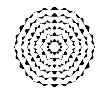 Basit soyut radyal, eşmerkezli motif, mandala simgesi ve sembol