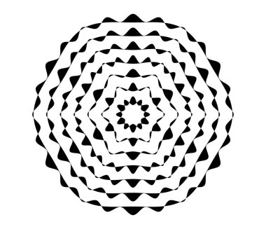 Basit soyut radyal, eşmerkezli motif, mandala simgesi ve sembol