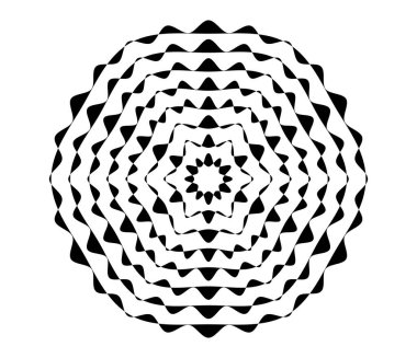 Basit soyut radyal, eşmerkezli motif, mandala simgesi ve sembol