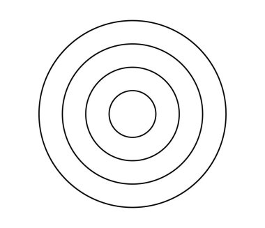 Basit soyut radyal, eşmerkezli motif, mandala simgesi ve sembol