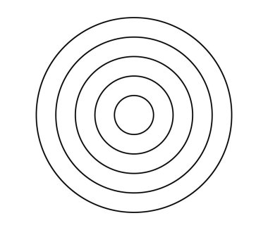 Basit soyut radyal, eşmerkezli motif, mandala simgesi ve sembol