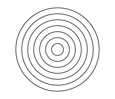 Basit soyut radyal, eşmerkezli motif, mandala simgesi ve sembol