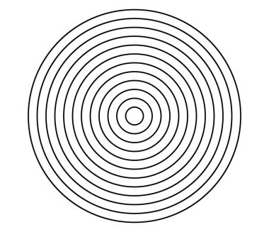 Basit soyut radyal, eşmerkezli motif, mandala simgesi ve sembol