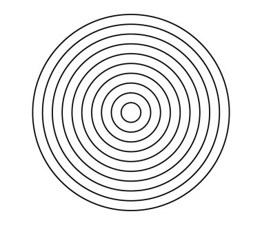 Basit soyut radyal, eşmerkezli motif, mandala simgesi ve sembol