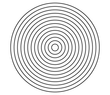 Basit soyut radyal, eşmerkezli motif, mandala simgesi ve sembol