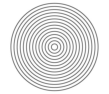 Basit soyut radyal, eşmerkezli motif, mandala simgesi ve sembol