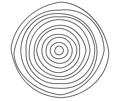 Basit soyut radyal, eşmerkezli motif, mandala simgesi ve sembol