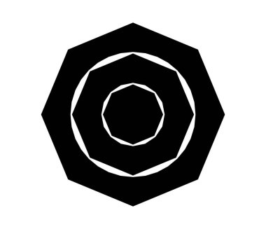 Basit soyut radyal, eşmerkezli motif, mandala simgesi ve sembol