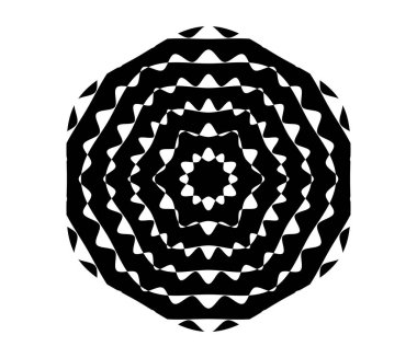 Basit soyut radyal, eşmerkezli motif, mandala simgesi ve sembol