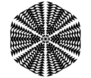 Basit soyut radyal, eşmerkezli motif, mandala simgesi ve sembol