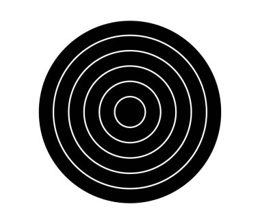 Basit soyut radyal, eşmerkezli motif, mandala simgesi ve sembol