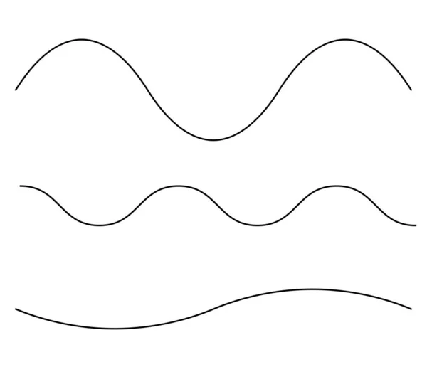 Ondulado Ondulado Líneas Onda Forma Conjunto Curvas Onduladas Onduladas Líneas — Archivo Imágenes Vectoriales