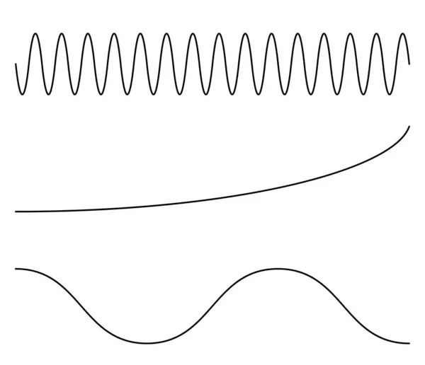 Dalgalı Dalgalı Dalga Çizgileri Şeklinde Eğri Dalgalı Dalgalı Çizgiler Stok — Stok Vektör