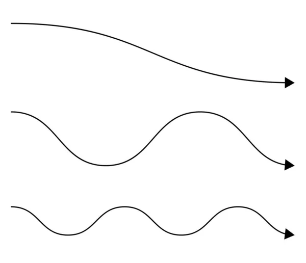 Curvy Wavy Waving Arrows Shape Set Stock Vector Illustration Clip — Stock Vector
