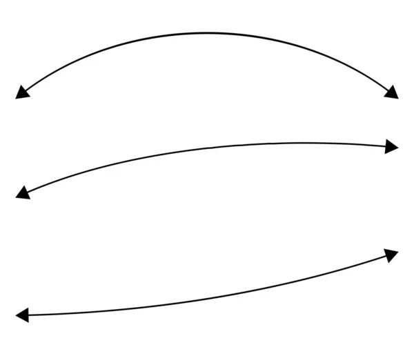Curvy Wavy Wavy Wabling Arrows Shape Set Stock Vector Illustration — 스톡 벡터