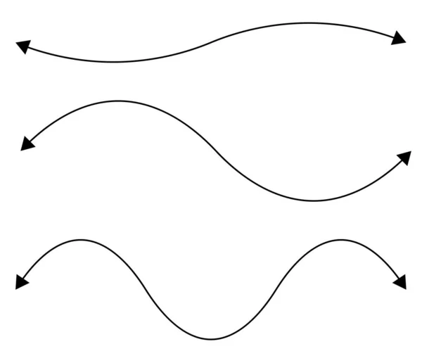 曲線状 波状の矢印の形セット 株式ベクトルイラスト クリップアートグラフィック — ストックベクタ