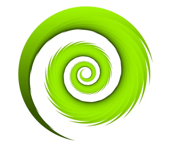 Abstrato Espiral Verde Redemoinho Girar Girar Elementos Ícone Coclear Helicoidal —  Vetores de Stock