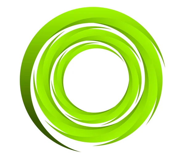 Espiral Verde Abstracto Remolino Giro Elementos Giratorios Icono Coclear Hélice — Vector de stock