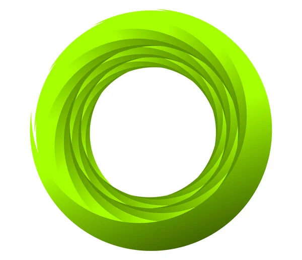 Abstrakt Grön Spiral Virvla Virvla Och Virvla Element Cochlear Helix — Stock vektor