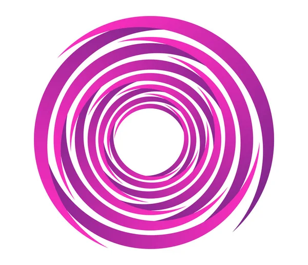 Abstrato Roxo Rosa Espiral Redemoinho Girar Girar Elementos Ícone Coclear — Vetor de Stock