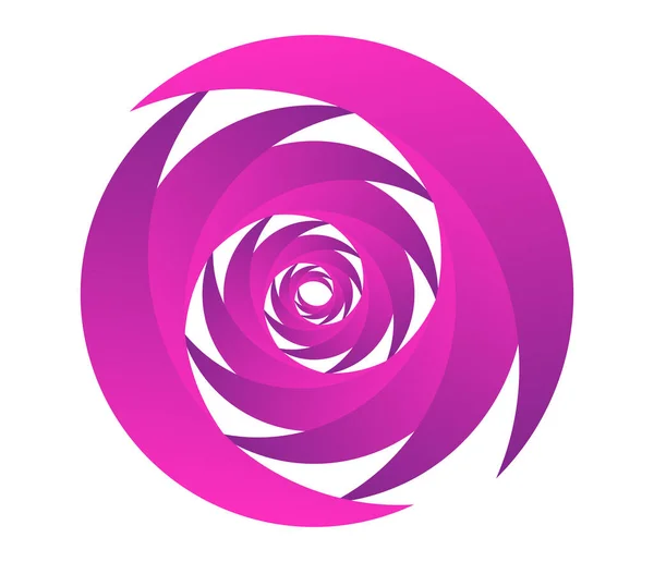 Abstrato Roxo Rosa Espiral Redemoinho Girar Girar Elementos Ícone Coclear — Vetor de Stock