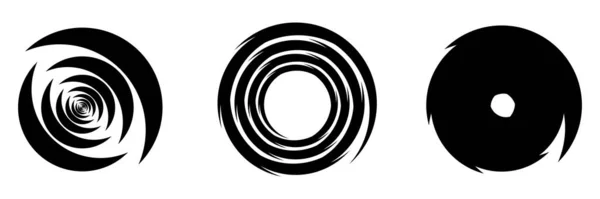 Conjunto Elementos Abstractos Espirales Remolinos Giros Giros Cochlear Hélice Ícono — Archivo Imágenes Vectoriales