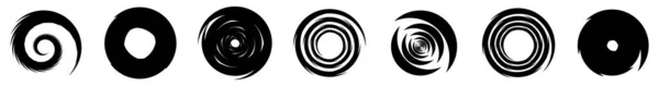 Uppsättning Abstrakta Spiral Virvel Virvel Och Virvelelement Cochlear Helix Vortex — Stock vektor