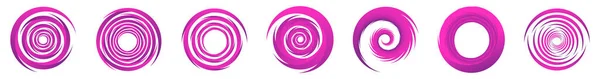 Ensemble Éléments Spirale Abstraite Violette Rose Tourbillonnant Tourbillonnant Tourbillonnant Cochléaire — Image vectorielle