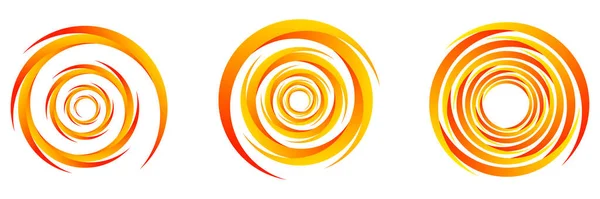 オレンジの抽象的なスパイラル 渦巻き 渦の要素のセット クリア ヘリックス 渦アイコン 株式ベクトルイラスト クリップアートグラフィック — ストックベクタ