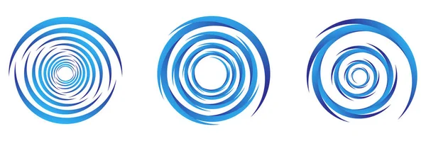 Conjunto Elementos Espiral Abstracta Azul Remolino Giro Giro Cochlear Hélice — Archivo Imágenes Vectoriales