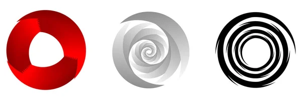 Sett Abstrakte Spiraler Virvler Snurrer Virvler Elementer Kobling Spiral Virvelikon – stockvektor