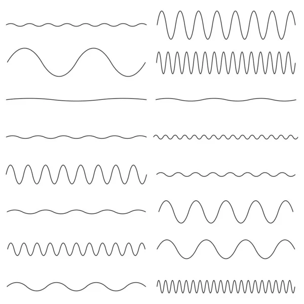 Волнистые Размахивающие Леской Кривая Кривая Извилистые Линии Полосы — стоковый вектор