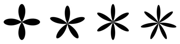 简单的花瓣剪影 图标和符号 生态和生态概念图解 牲畜矢量图解 剪贴画 — 图库矢量图片