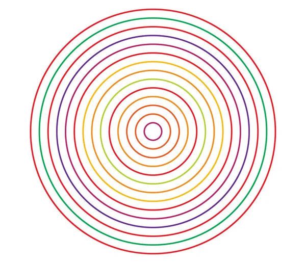 Simple Abstracto Radial Motivo Concéntrico Icono Mandala Símbolo — Vector de stock