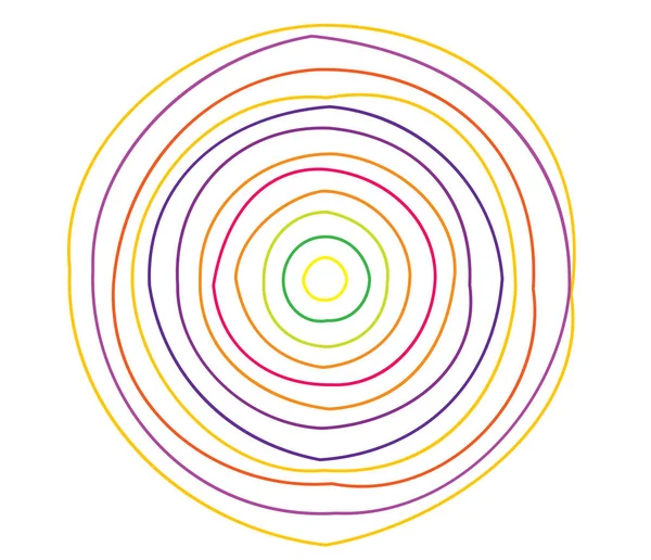 Simple Abstracto Radial Motivo Concéntrico Icono Mandala Símbolo — Vector de stock