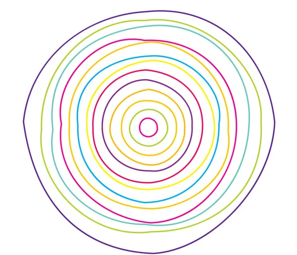 Simple Motif Abstrait Radial Concentrique Icône Mandala Symbole — Image vectorielle