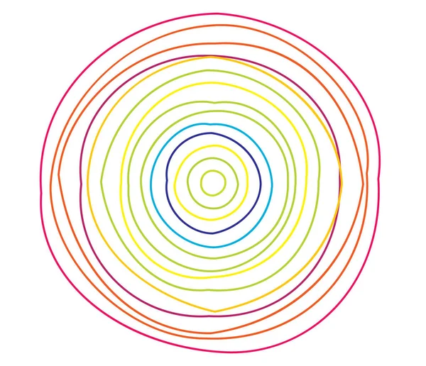 Einfaches Abstraktes Radiales Konzentrisches Motiv Mandala Symbol Und Symbol — Stockvektor