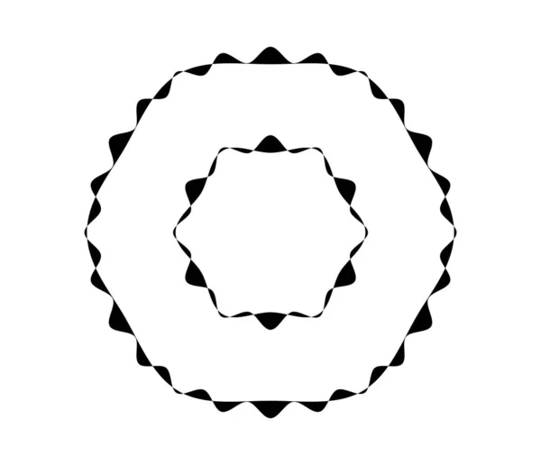 Simple Abstracto Radial Motivo Concéntrico Icono Mandala Símbolo — Vector de stock