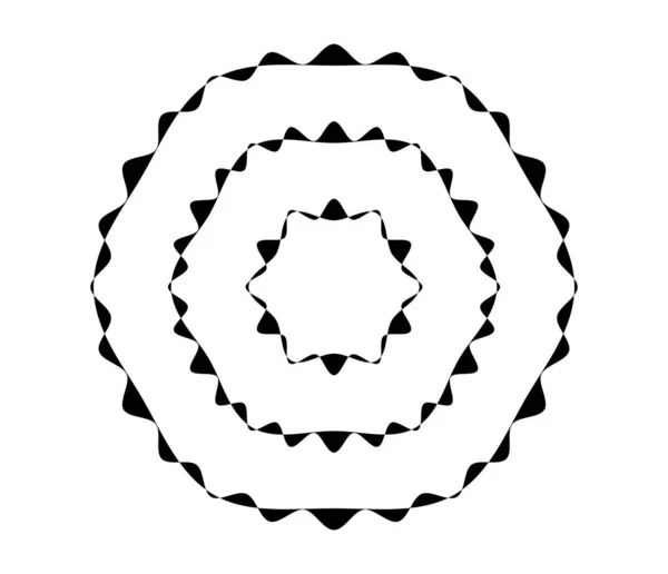 Eenvoudig Abstract Radiaal Concentrisch Motief Mandala Icoon Symbool — Stockvector