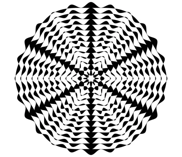 Simple Abstracto Radial Motivo Concéntrico Icono Mandala Símbolo — Archivo Imágenes Vectoriales