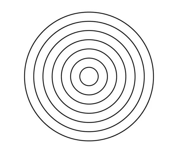 Simples Abstrato Radial Motivo Concêntrico Ícone Mandala Símbolo — Vetor de Stock