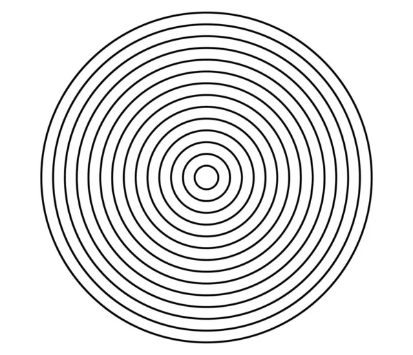 Semplice Astratto Radiale Motivo Concentrico Icona Mandala Simbolo — Vettoriale Stock