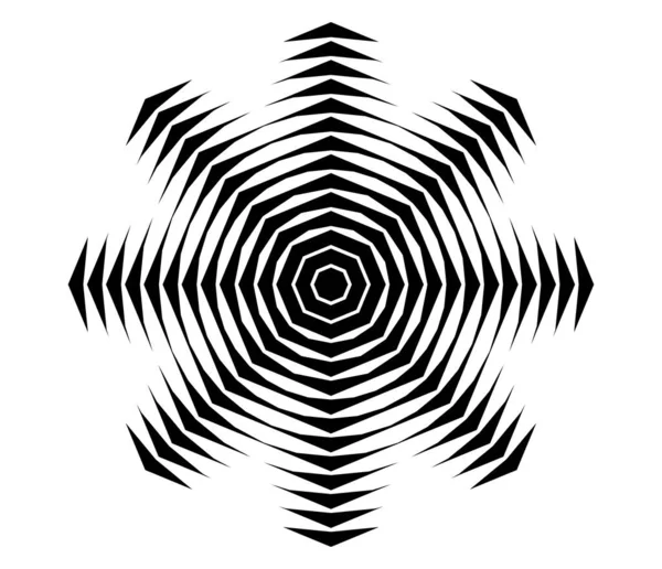 Simple Abstract Radial Concentric Motif Mandala Icon Symbol — Stock Vector