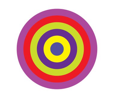 Basit soyut radyal, eşmerkezli motif, mandala simgesi ve sembol