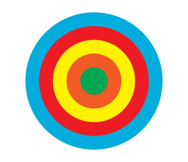 Basit soyut radyal, eşmerkezli motif, mandala simgesi ve sembol