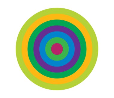 Basit soyut radyal, eşmerkezli motif, mandala simgesi ve sembol