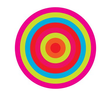 Basit soyut radyal, eşmerkezli motif, mandala simgesi ve sembol