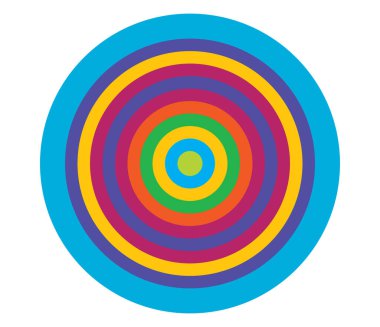 Basit soyut radyal, eşmerkezli motif, mandala simgesi ve sembol